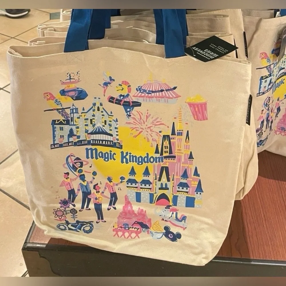 Disney Magic Kingdom Starbucks Canvas Tote Bag WDW PARKS